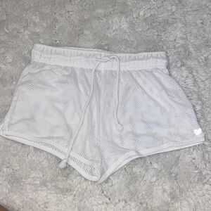 White Mesh Swim Cover Shorts
